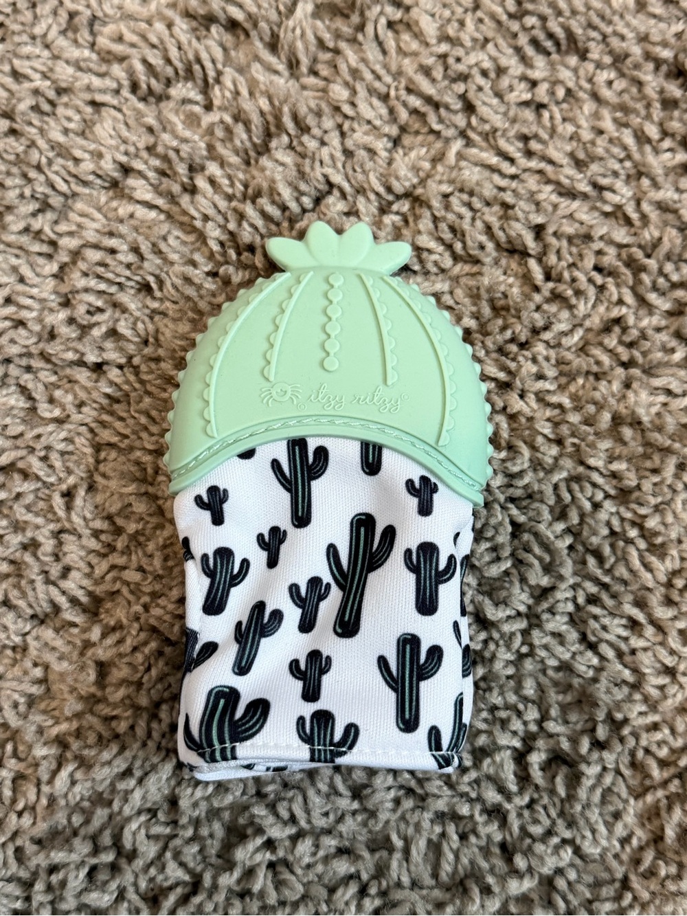 Itzy Ritzy Mint Cactus Teething Mitten